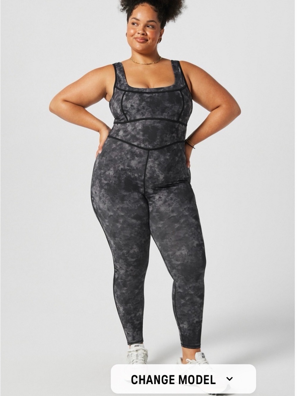 Fabletics Frame PowerHold® Jumpsuit - Obsidian Tie Dye Size XL. NWOT